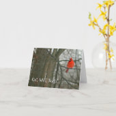 "WORD SPOEDIG" GOED RODE KARDINAAL /BRIGHT OP DE KAART (Gele Bloem)