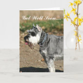 Word spoedig Schnauzer goed hondwenskaart Kaart (Gele Bloem)