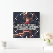 Word sterker - Women's Workout Motivatie Vierkante Klok (Huis)