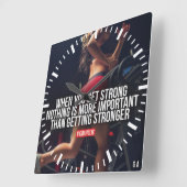 Word sterker - Women's Workout Motivatie Vierkante Klok (Hoek)