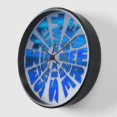 Word Time Clock Blue (Hoek)