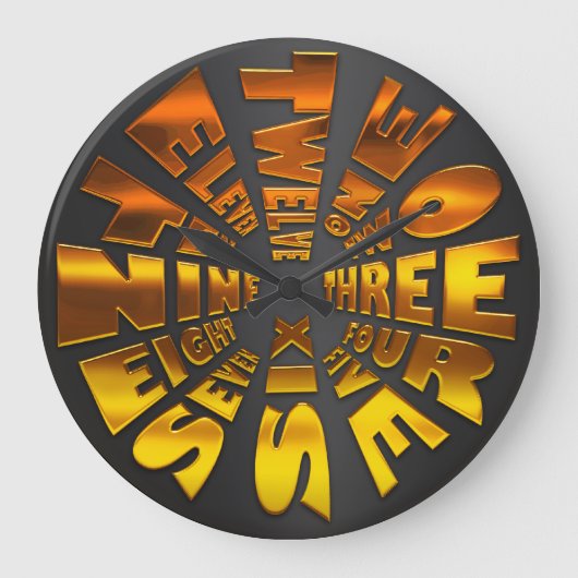 Word Time Clock Fancy Grote Klok (Voorkant)