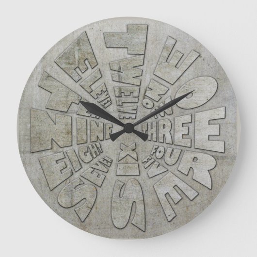Word Time Clock Industrial Grote Klok (Voorkant)
