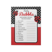 Word Unscramble Ladybug Baby shower Game Pack Notitieblok (Linkerzijde)