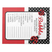 Word Unscramble Ladybug Baby shower Game Pack Notitieblok (Voorkant)