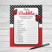 Word Unscramble Ladybug Baby shower Game Pack Notitieblok