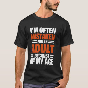Word vaak aangezien voor een volwassene vanwege mi t-shirt