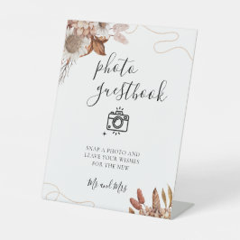 Word verliefd | Boho trouwfoto gastboek Reclamebord Met Voetstuk