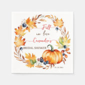 Word verliefd krans van pompoenbladeren bruidsdouc servet (Voorkant)