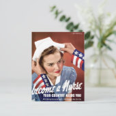 Word verpleegster briefkaart (Staand voorkant)