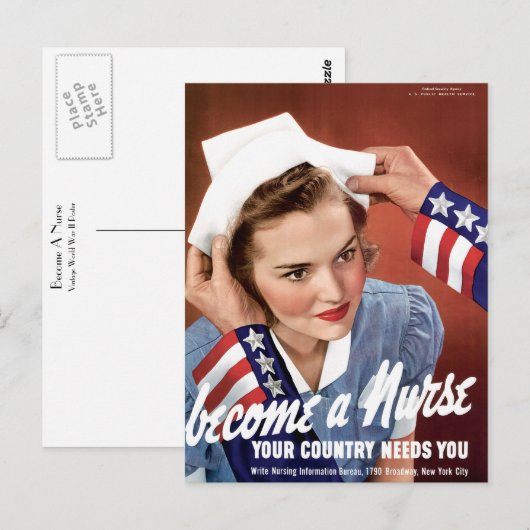 Word verpleegster briefkaart (Voorkant / Achterkant)