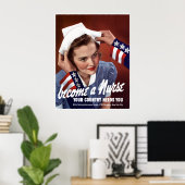 Word verpleegster — grens poster (Thuiskantoor)
