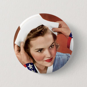 Word verpleegster ronde button 5,7 cm