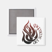 Word verschroeid magneet (Voorkant / Achterkant)