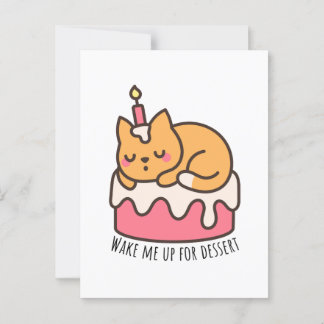 Word voor mij wakker voor het dessert briefkaart