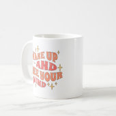 Word wakker en bevrijd je geest koffiemok (Voorkant links)