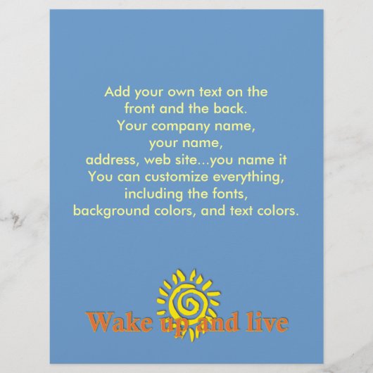 Word wakker en leef flyer (Voorkant)