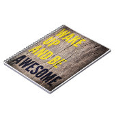 Word wakker en maak Geweldige inspirerend woorden Notitieboek (Linkerzijde)