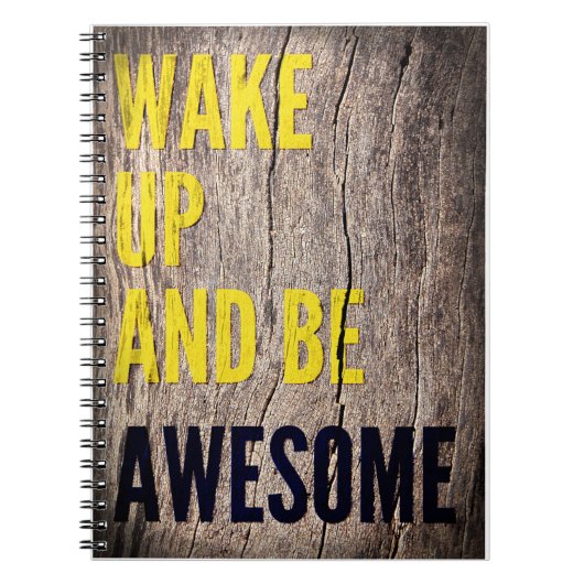 Word wakker en maak Geweldige inspirerend woorden Notitieboek (Voorkant)