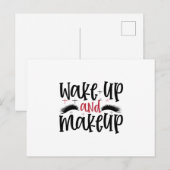 Word wakker en make-up - Makeup quote Briefkaart (Voorkant / Achterkant)