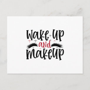 Word wakker en make-up - Makeup quote Briefkaart