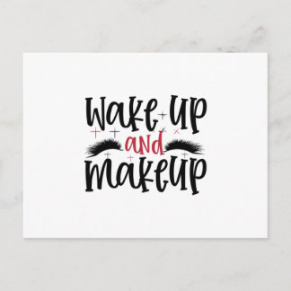 Word wakker en make-up - Makeup quote Briefkaart