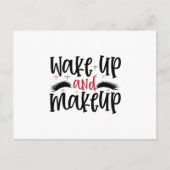 Word wakker en make-up - Makeup quote Briefkaart (Voorkant)