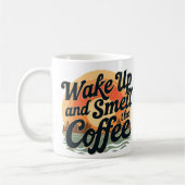 Word wakker en ruik de koffie koffiemok (Links)