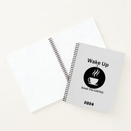 Word wakker en ruik de koffie notitieboek