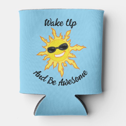 Word wakker en wees Geweldige zon met tinten Blikjeskoeler (Voorkant)