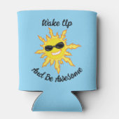 Word wakker en wees Geweldige zon met tinten Blikjeskoeler (Achterkant)