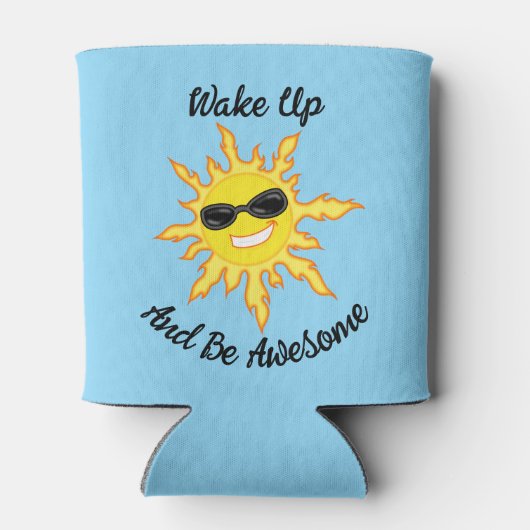 Word wakker en wees Geweldige zon met tinten Blikjeskoeler (Achterkant)