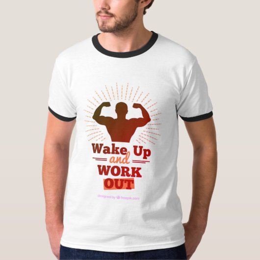 Word wakker en werk uit t-shirt (Voorkant)