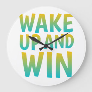 Word wakker en win Motiverende typografie Grote Klok