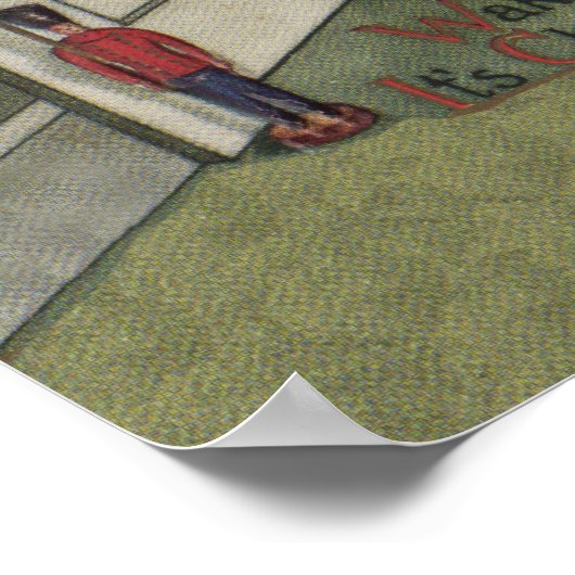 Word wakker, het is Kerstmis - leuke kinderillustr Poster (Hoek)