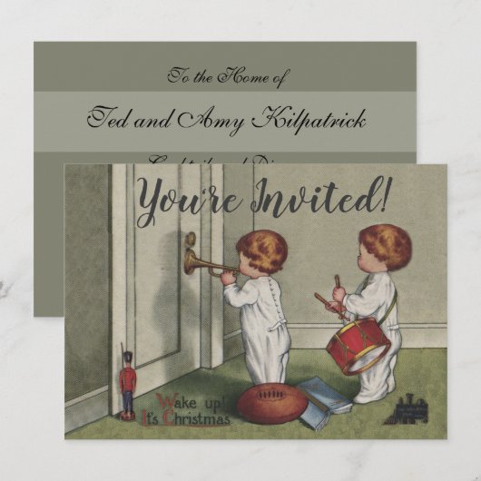 Word wakker het is Kerstmis leuke kinderillustrati Kaart (Voorkant / Achterkant)