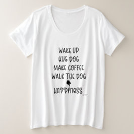 Word wakker, Hug Dog... Geluk Liefde witte T-shirt