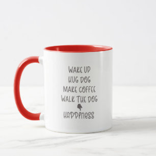 Word wakker, Hug Dog... Geluk witte rode koffie Mo Mok