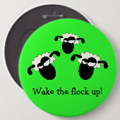 "Word wakker!" Knoop Ronde Button 6,0 Cm (Voorkant /achterkant)