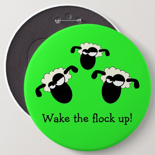 "Word wakker!" Knoop Ronde Button 6,0 Cm (Voorkant /achterkant)