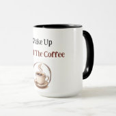 Word Wakker, Koffiegeur Grappige Koffieliefhebber Mok (Voorkant rechts)