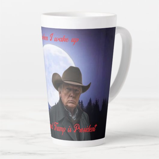 Word wakker latte mok (Rechterhoek)