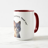 Word wakker mensen voer me kat mok (Voorkant rechts)