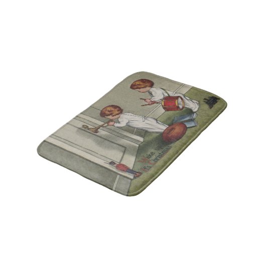 Word wakker met de kerstschattige illustratie van  badmat (Gekanteld)