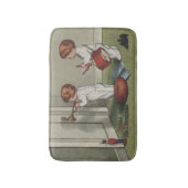 Word wakker met de kerstschattige illustratie van badmat (Voorkant Verticaal)