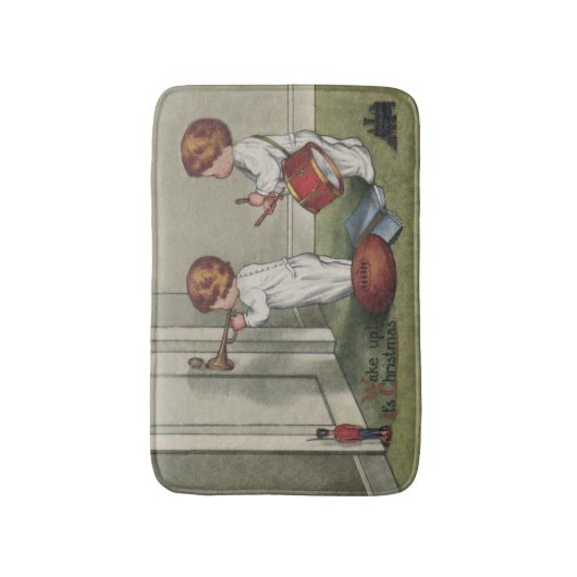Word wakker met de kerstschattige illustratie van  badmat (Voorkant Verticaal)