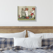 Word wakker met de kerstschattige illustratie van  canvas afdruk (Insitu (Slaapkamer))