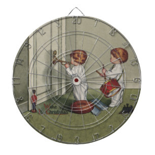Word wakker met de kerstschattige illustratie van  dartbord