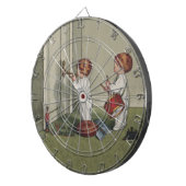 Word wakker met de kerstschattige illustratie van  dartbord (Voorkant Rechts)
