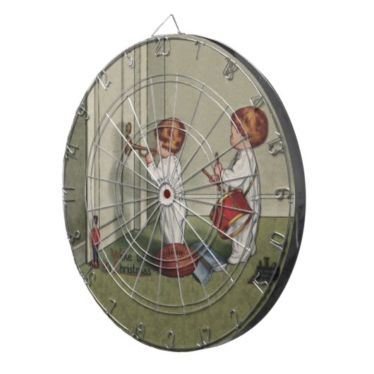 Word wakker met de kerstschattige illustratie van  dartbord (Voorkant Rechts)